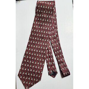 Carlo Palazzi Silk Geometric Abstract Tie Hand Made in Italy 3.5"W 58"L